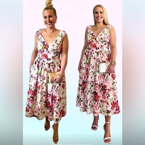 Abercrombie & Fitch Floral corset Midi Dress